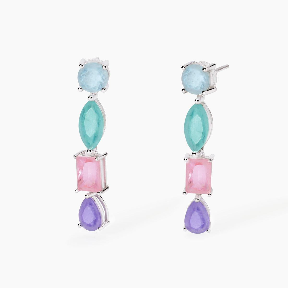 Orecchini con fusion stone multicolor SANTORINI