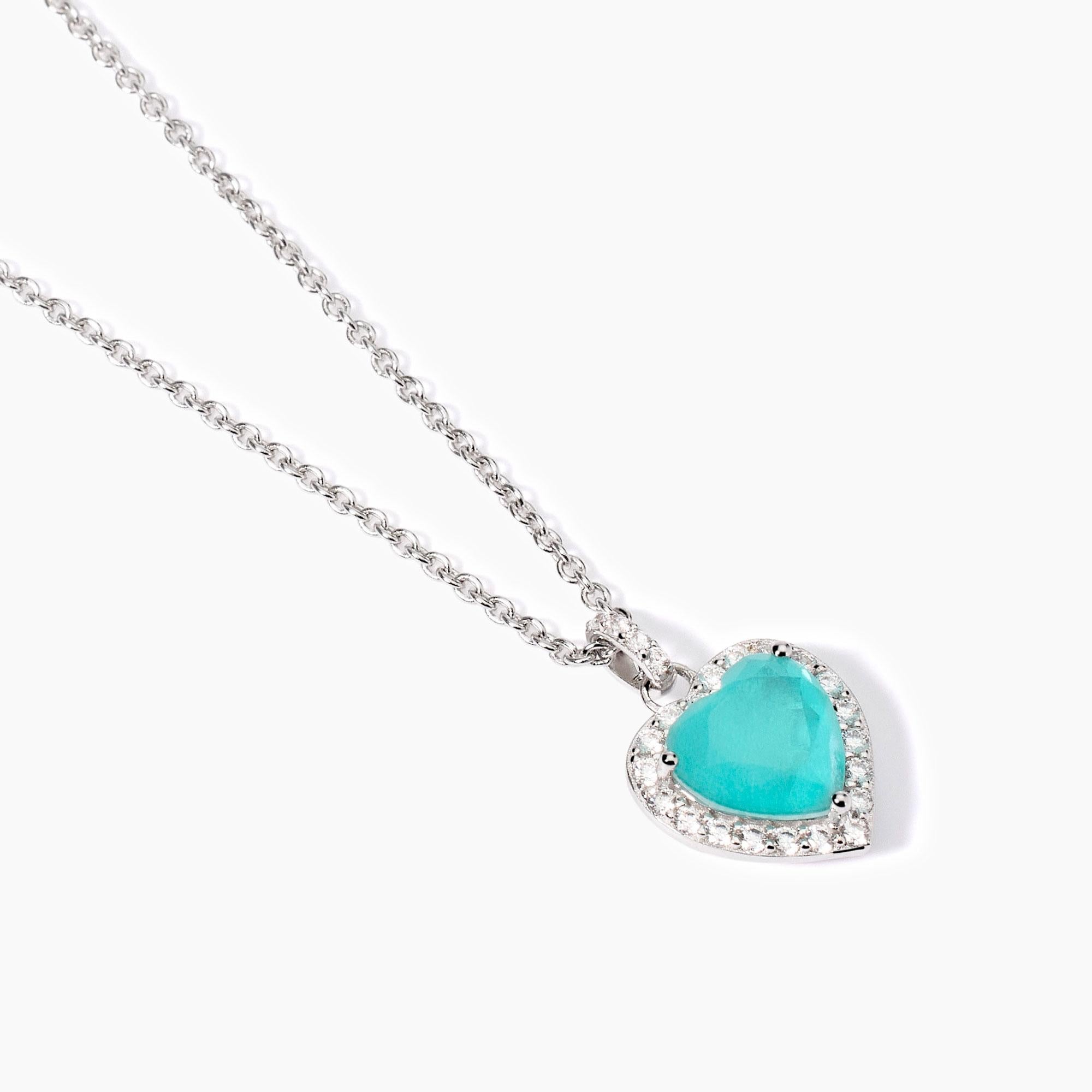 Girocollo in argento con glass azzurro Non Sarà Un'avventura