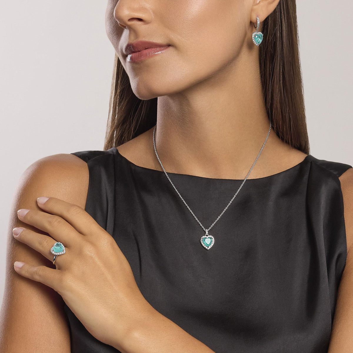 Girocollo in argento con glass azzurro Non Sarà Un'avventura
