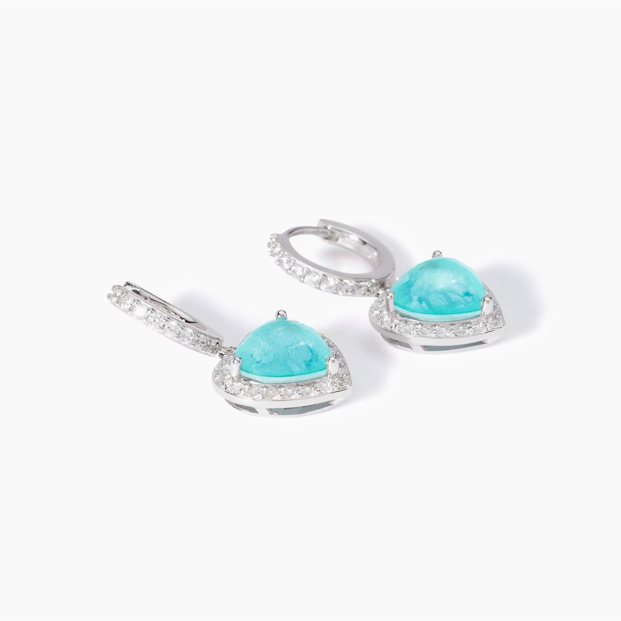 Orecchini in argento con glass azzurro Non Sarà Un'avventura