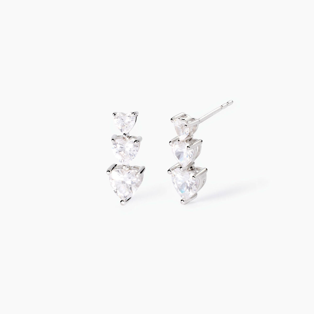 Orecchini in argento con zirconi cuore Lovely