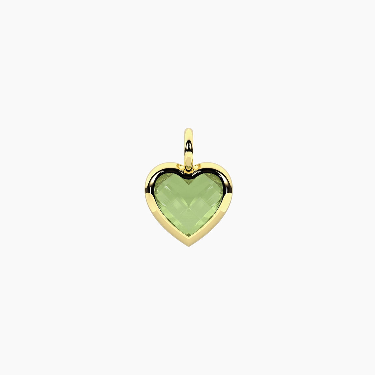 Ciondolo cuore dorato in glass verde Energia | unicità