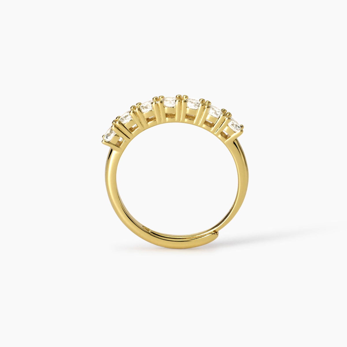 Anello veretta dorato con zirconi Seventies