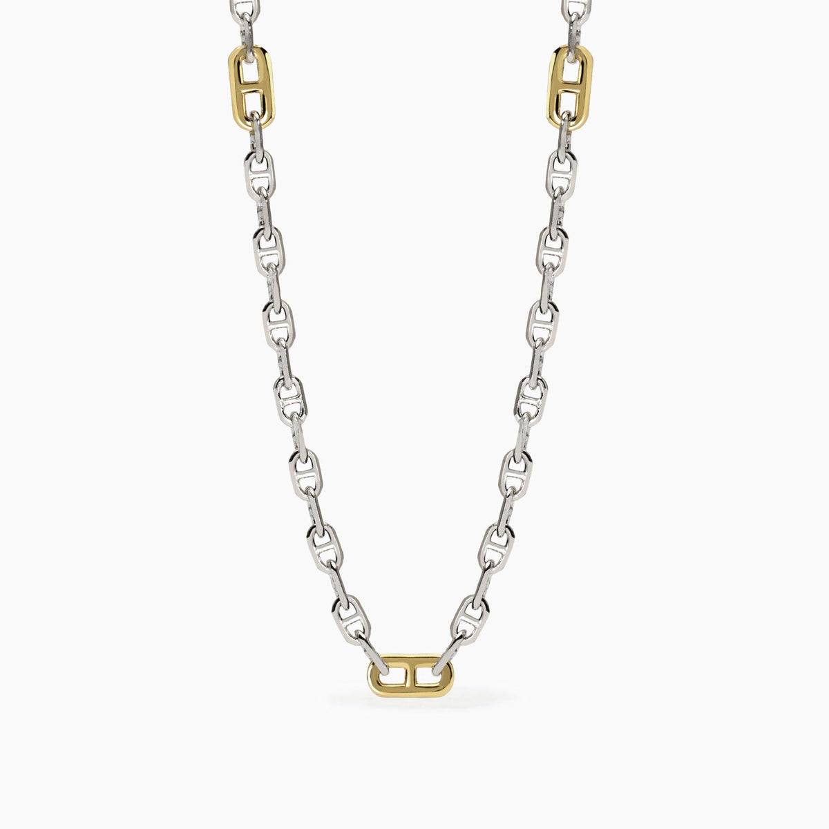 Collana uomo con elementi placcati oro Skipper