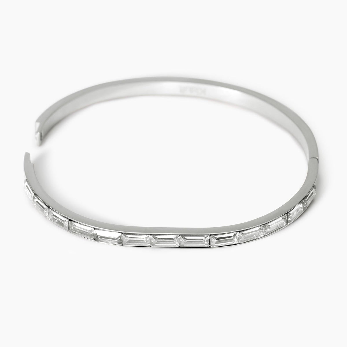 Bracciale rigido in acciaio dorato e zirconi Style 21