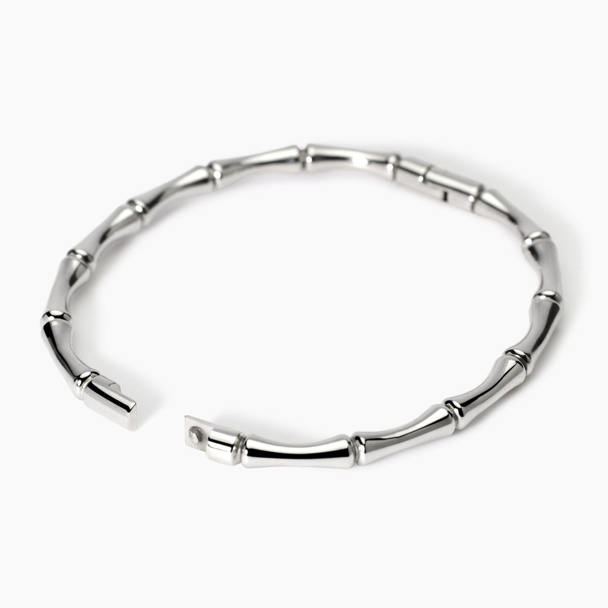 Bracciale rigido effetto bambù in acciaio Style 20