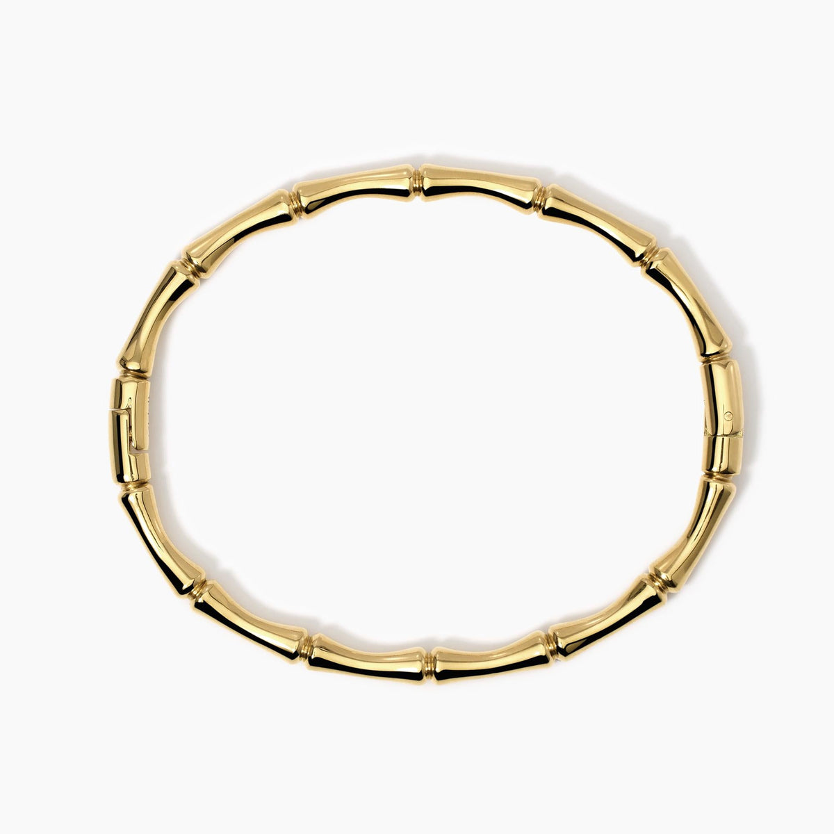 Bracciale rigido effetto bambù in acciaio dorato Style 20