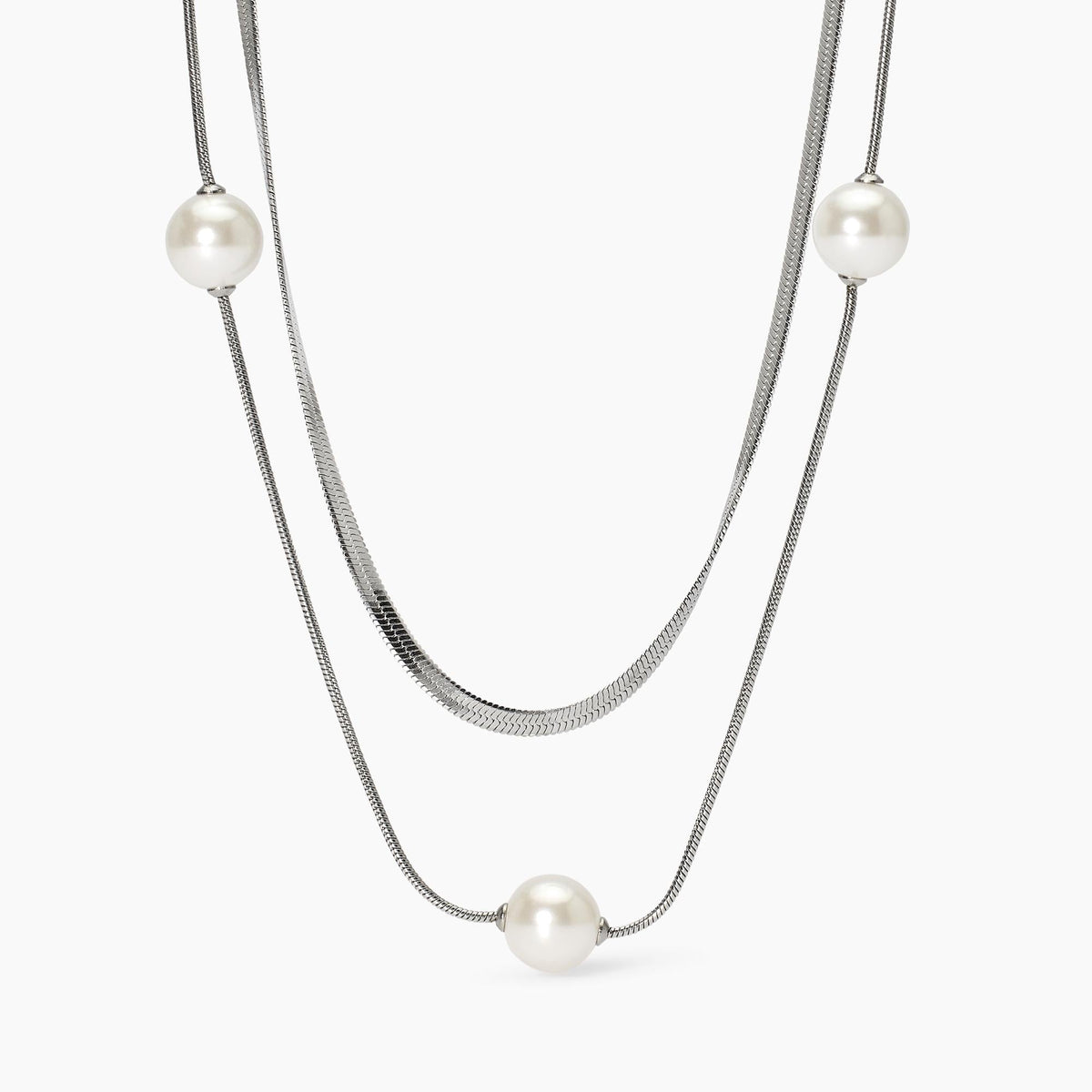 Collana doppia catena con perle conchiglia Style 14