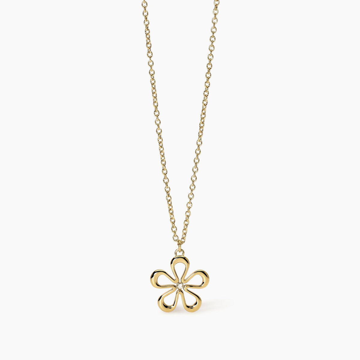 Girocollo in acciaio dorato con fiore Style 17