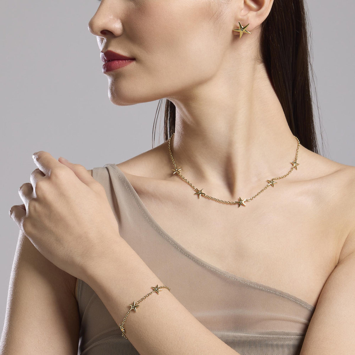 Girocollo dorato con stelle marine Style 19