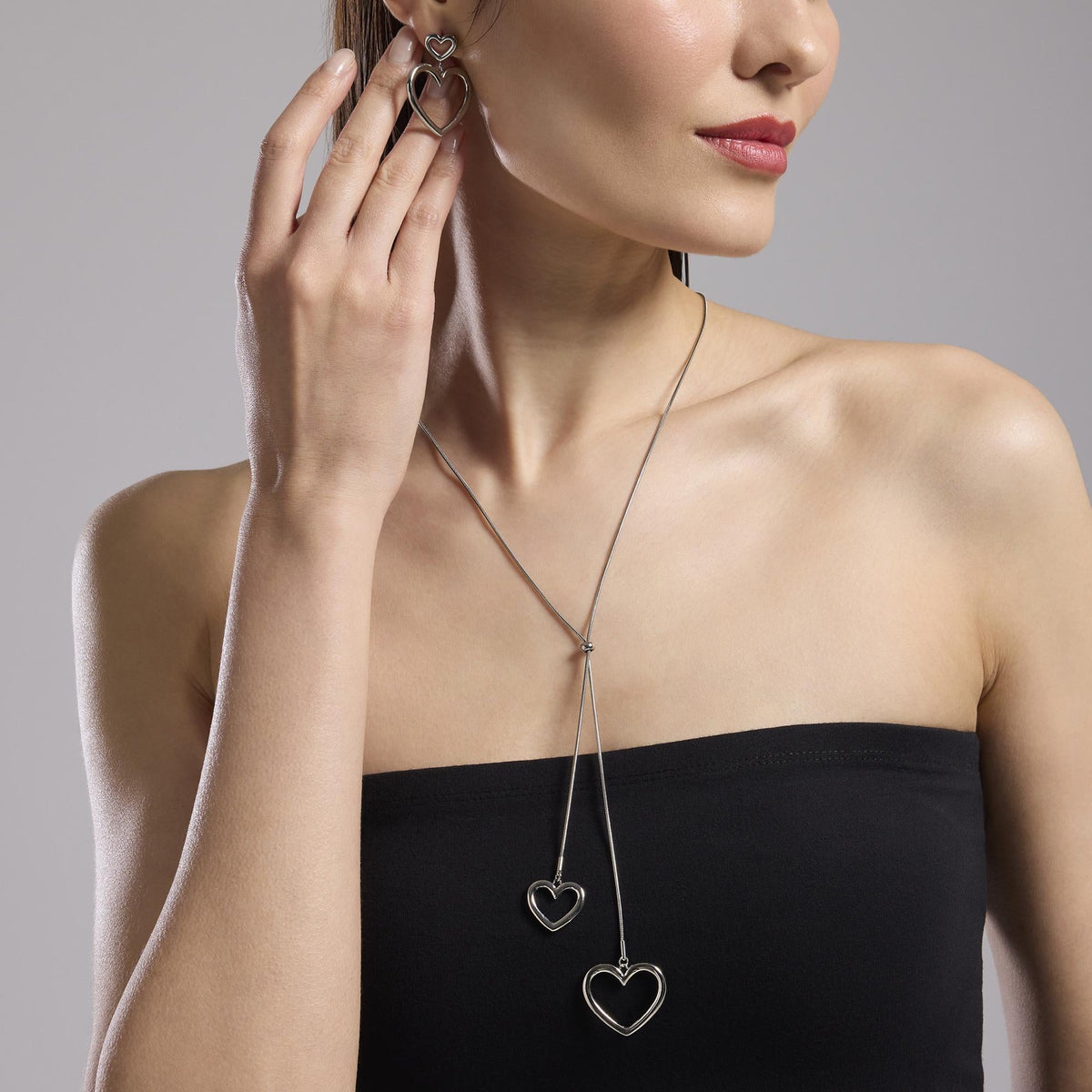 Orecchini in acciaio con cuori Style 15