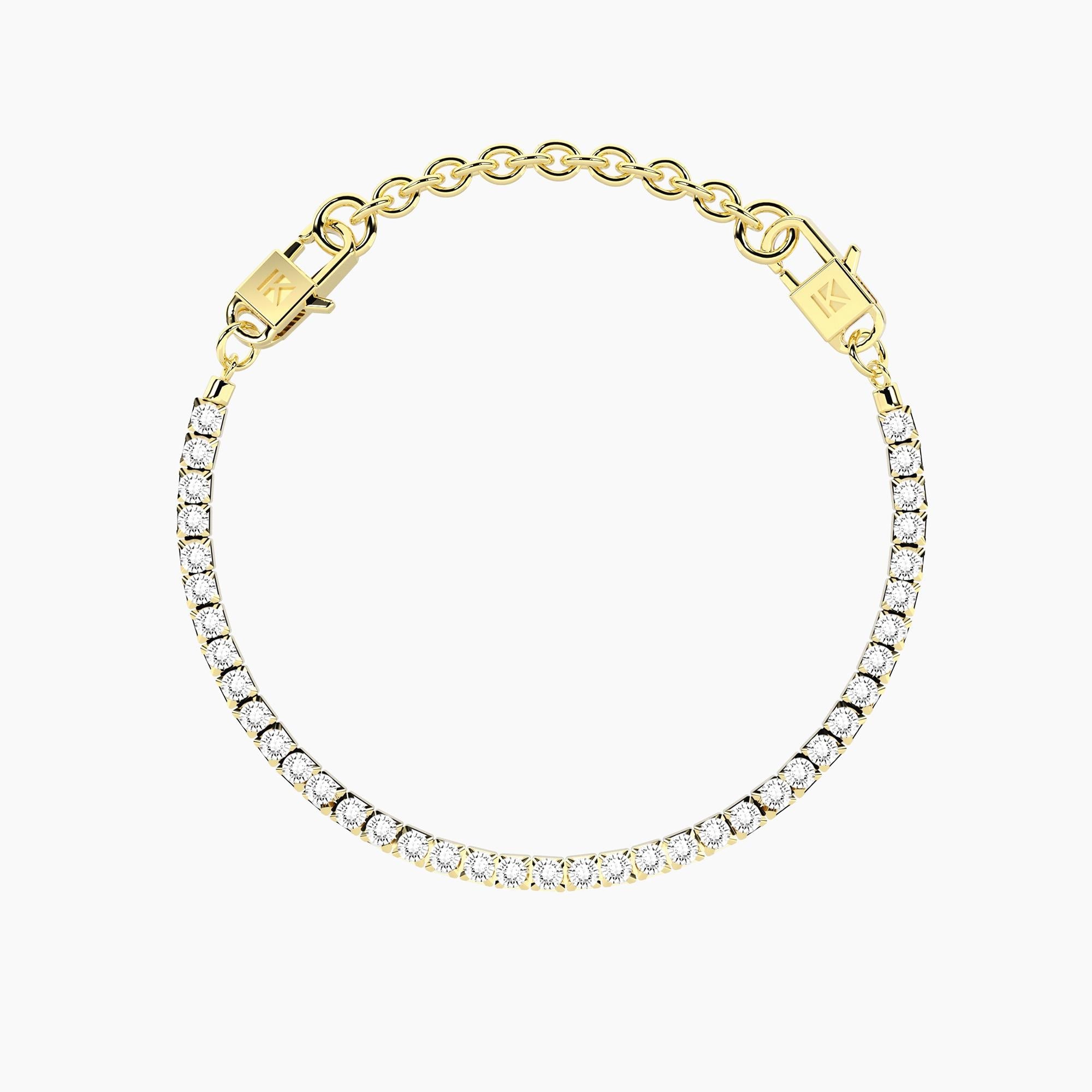 Bracciale tennis dorato componibile Milleluci