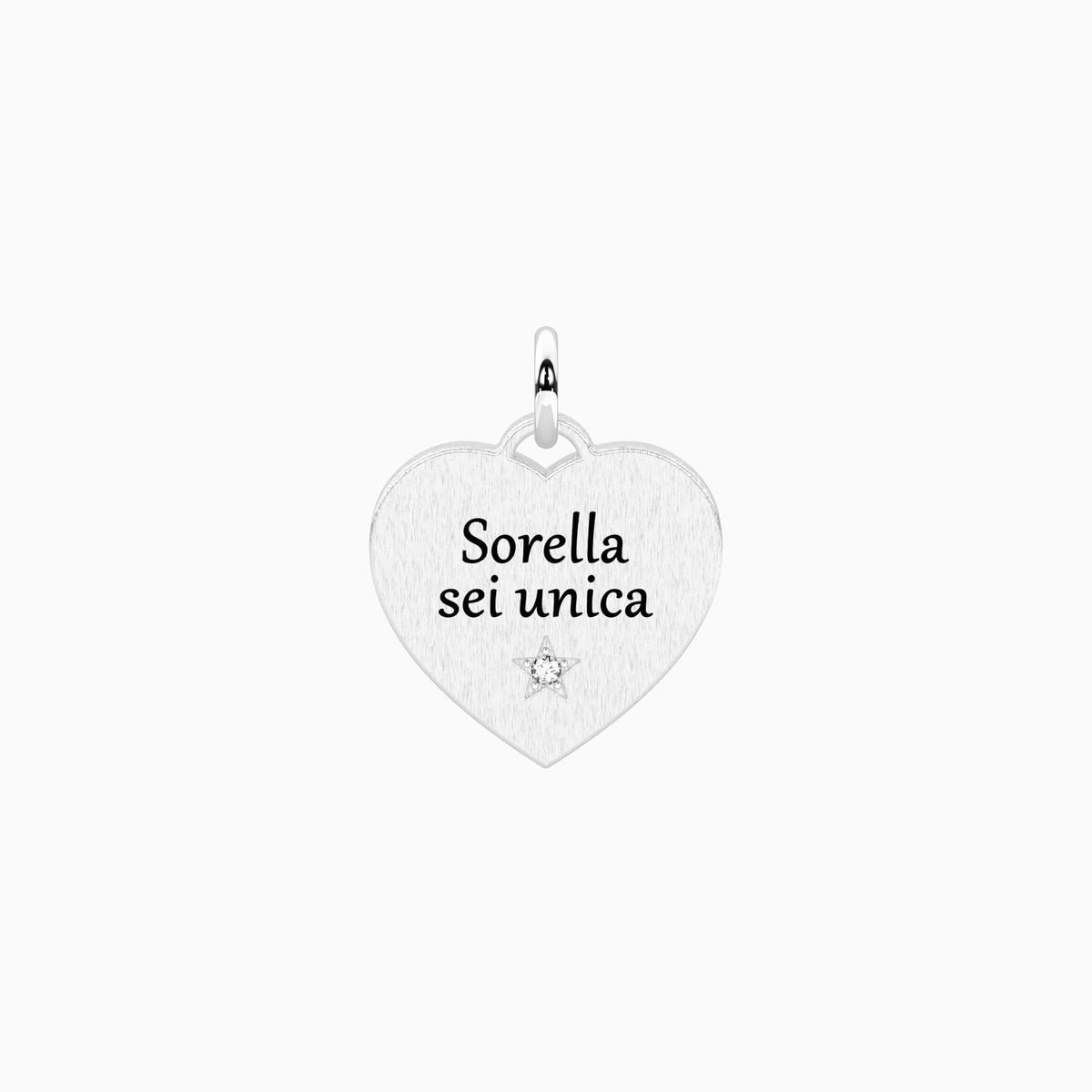 Ciondolo cuore con frase per la sorella Sorella sei unica