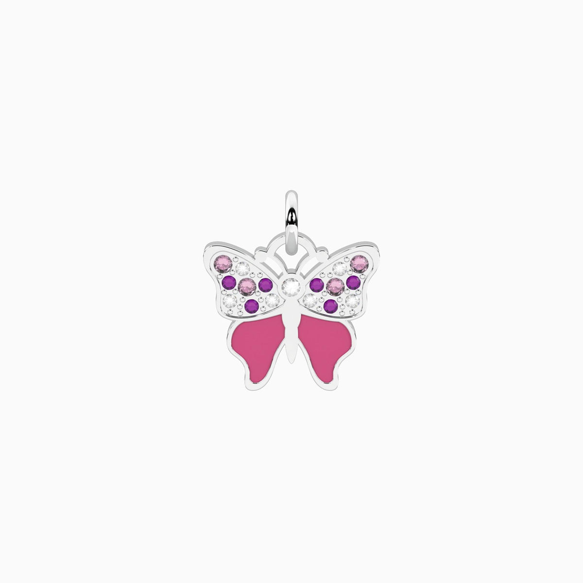 Ciondolo farfalla con cristalli rosa Butterfly