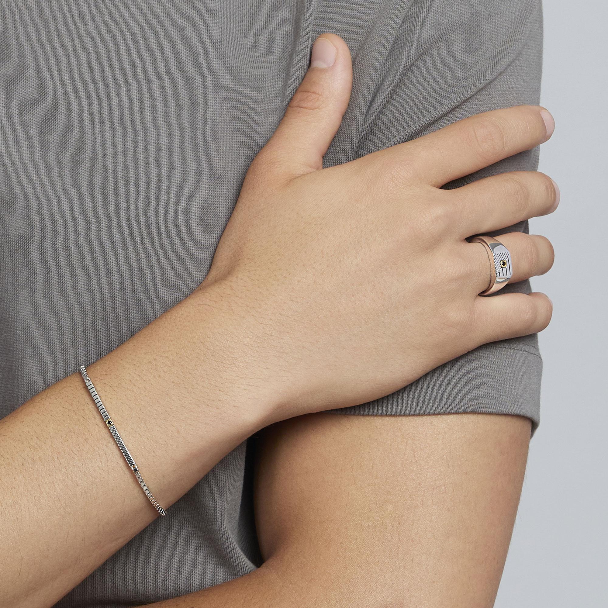 Anello chevalier da uomo Geometrico