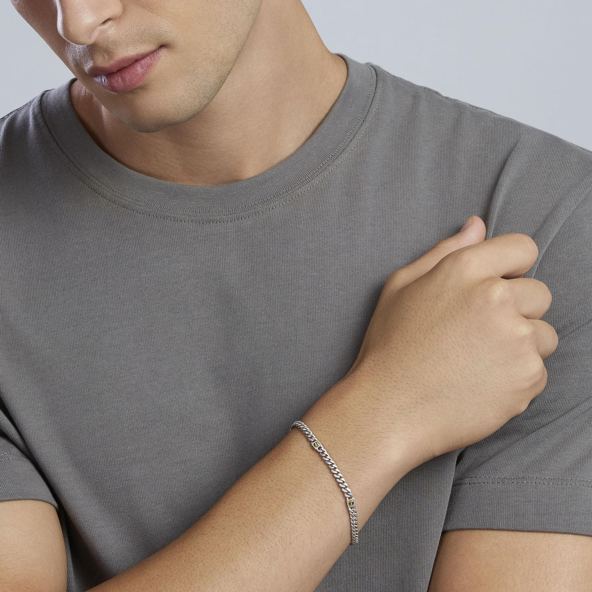 Bracciale regolabile con catena groumette e viti Screw