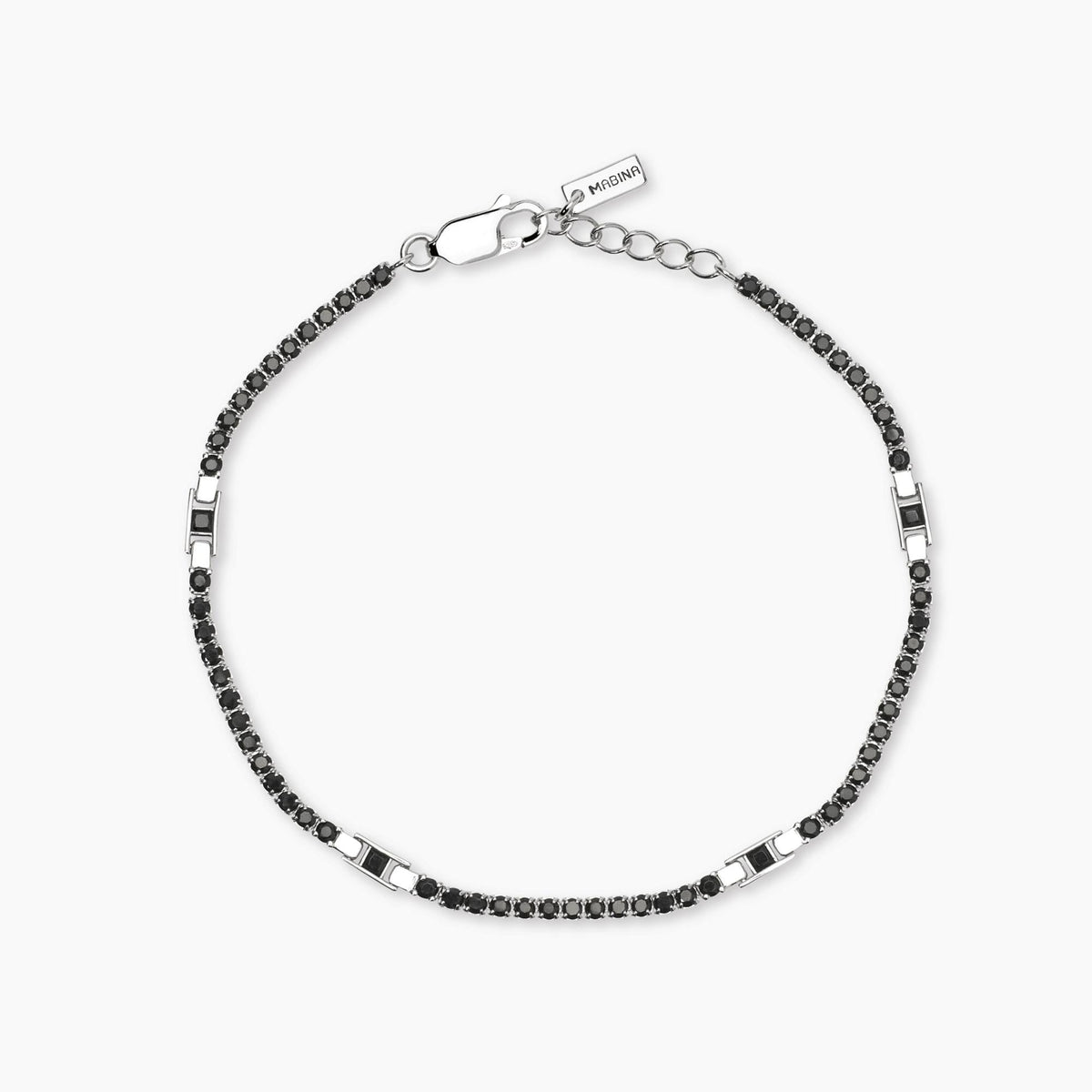Bracciale tennis da uomo con zirconi neri Cult