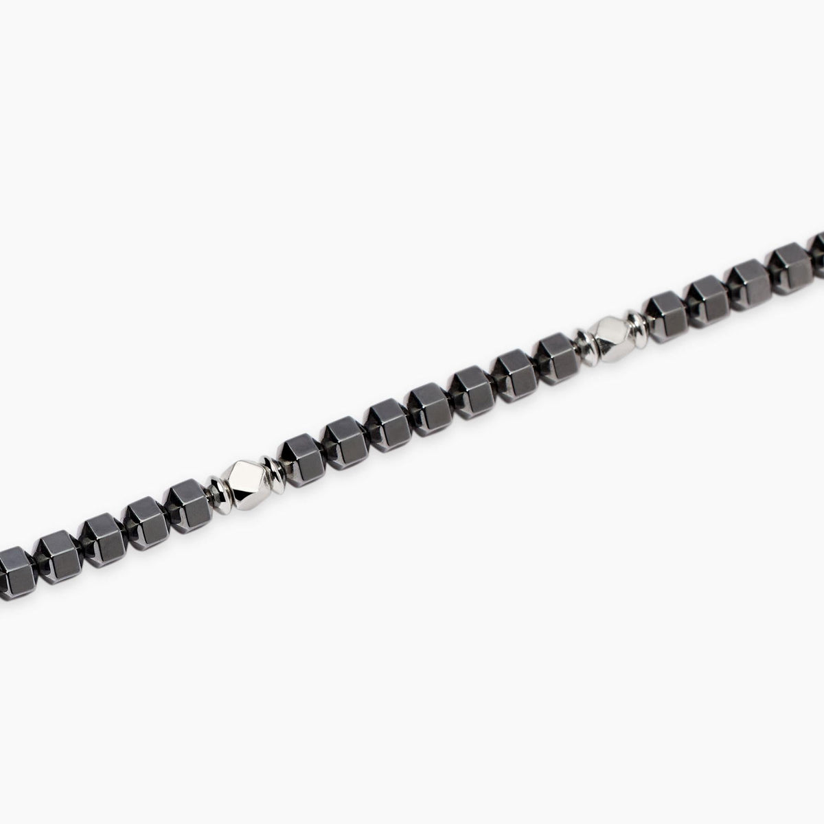 Bracciale regolabile da uomo in argento e ematite Porto Alegre