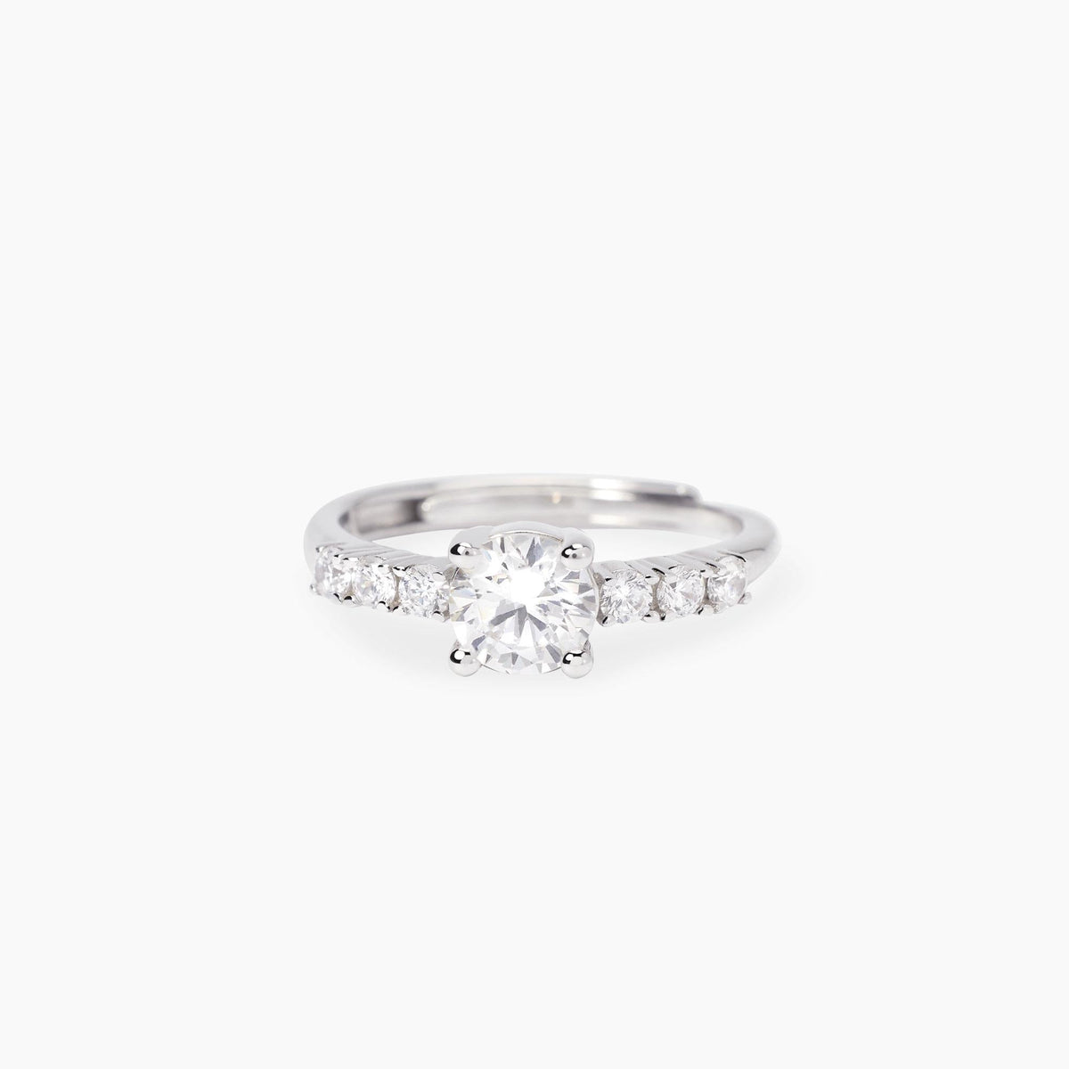 Anello regolabile in zirconi bianchi DIMMI DI SÌ