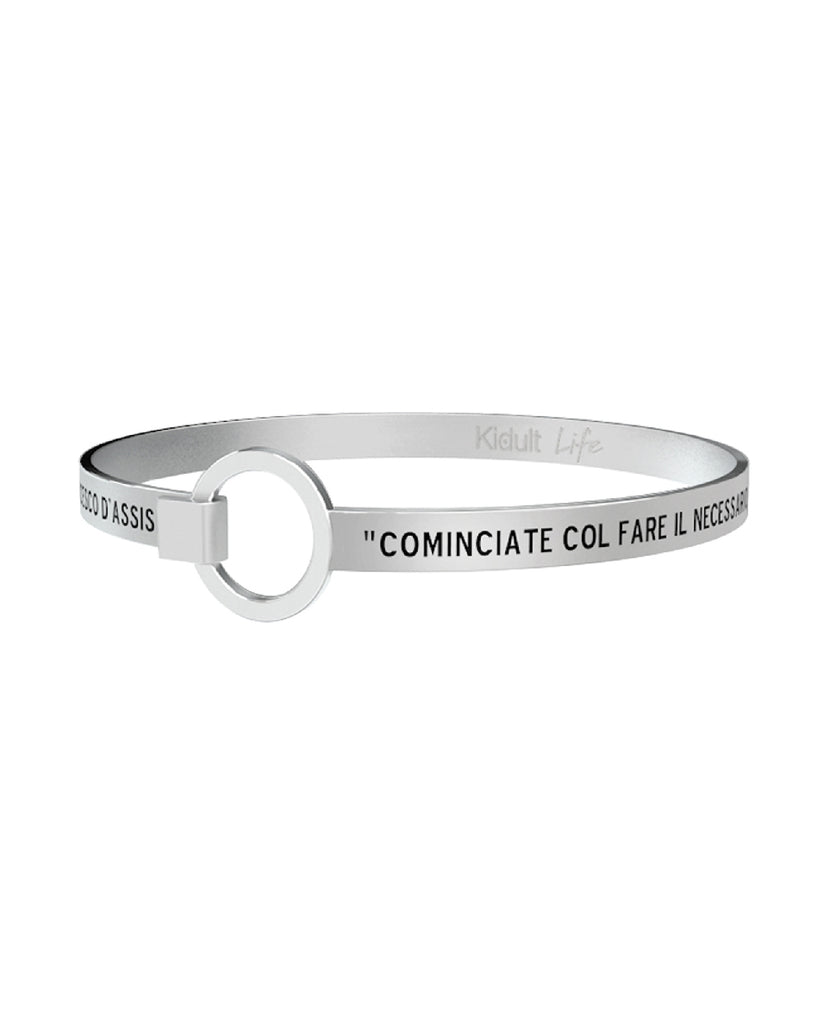 731117 Bracciale Spirituality "COMINCIATE COL FARE IL NECESSARIO POI CIÒ CHE È POSSIBILE. E ALL'IMPROVVISO VI SORPRENDERETE A FARE L'IMPOSSIBILE. SAN FRANCESCO D'ASSISI"