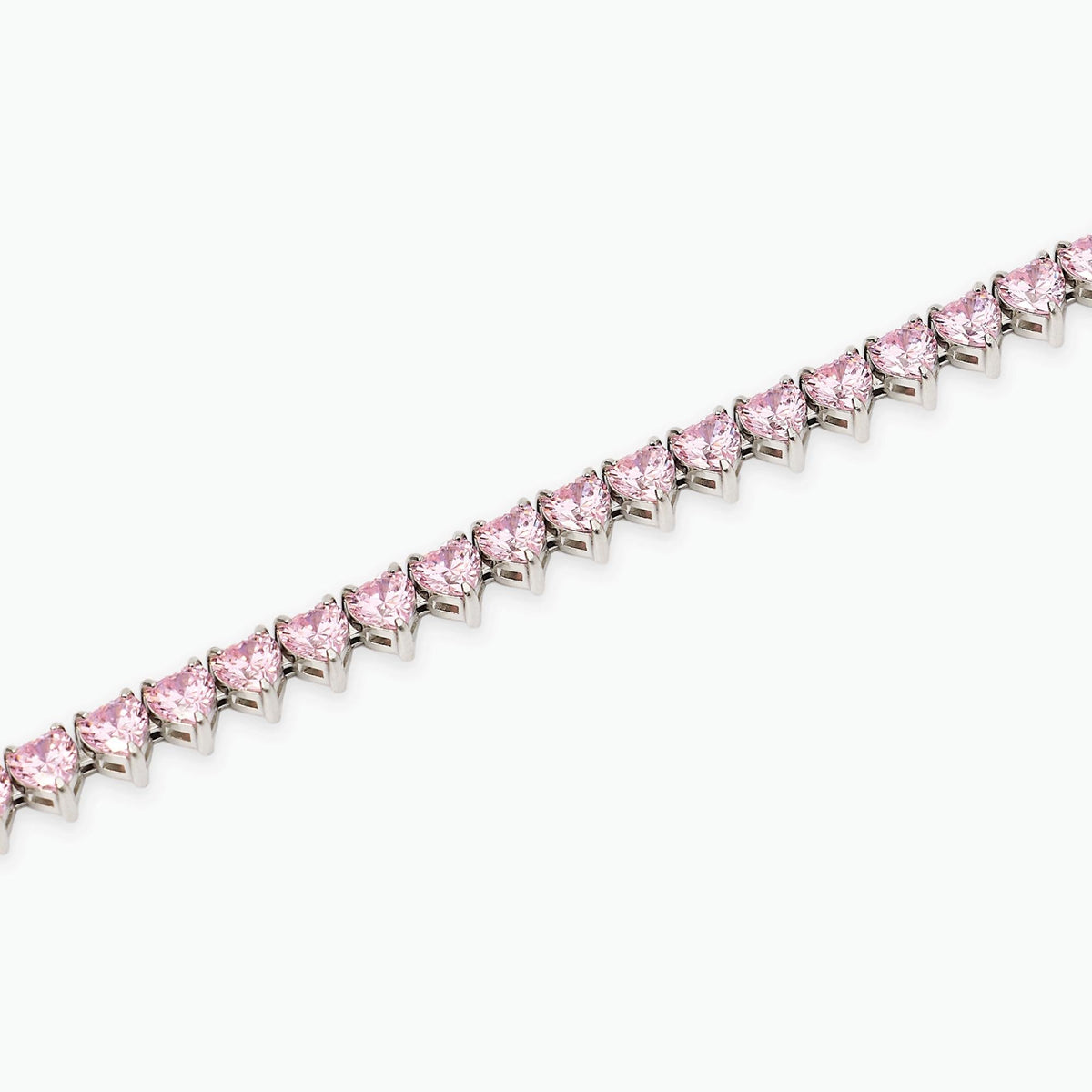 Bracciale tennis cuore con zirconi rosa Style 60