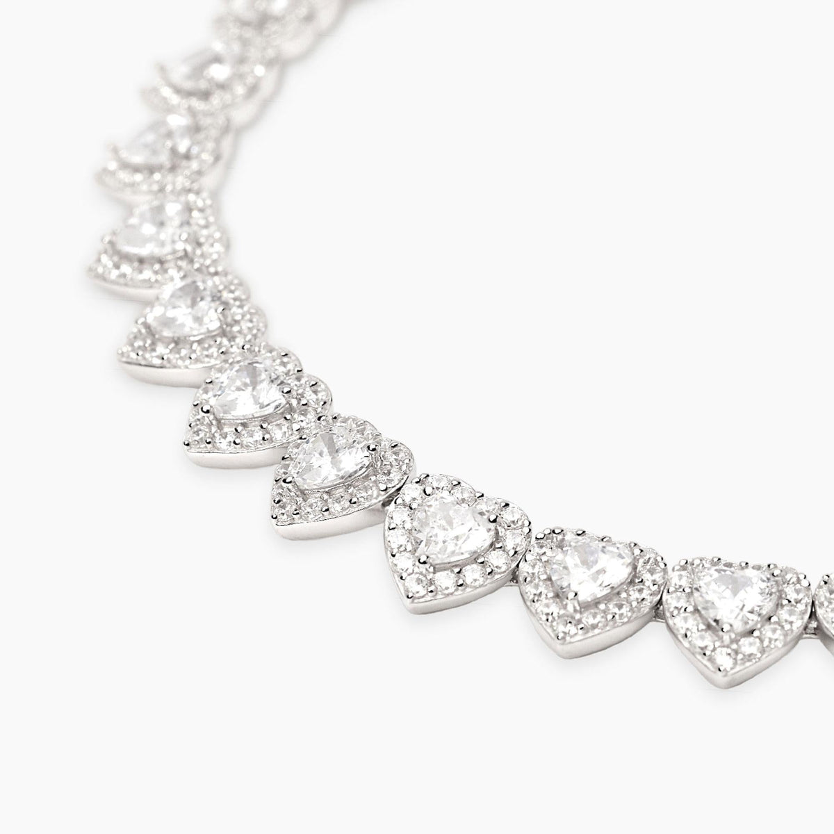 Bracciale tennis con cuori in zirconi bianchi LOVE AFFAIR