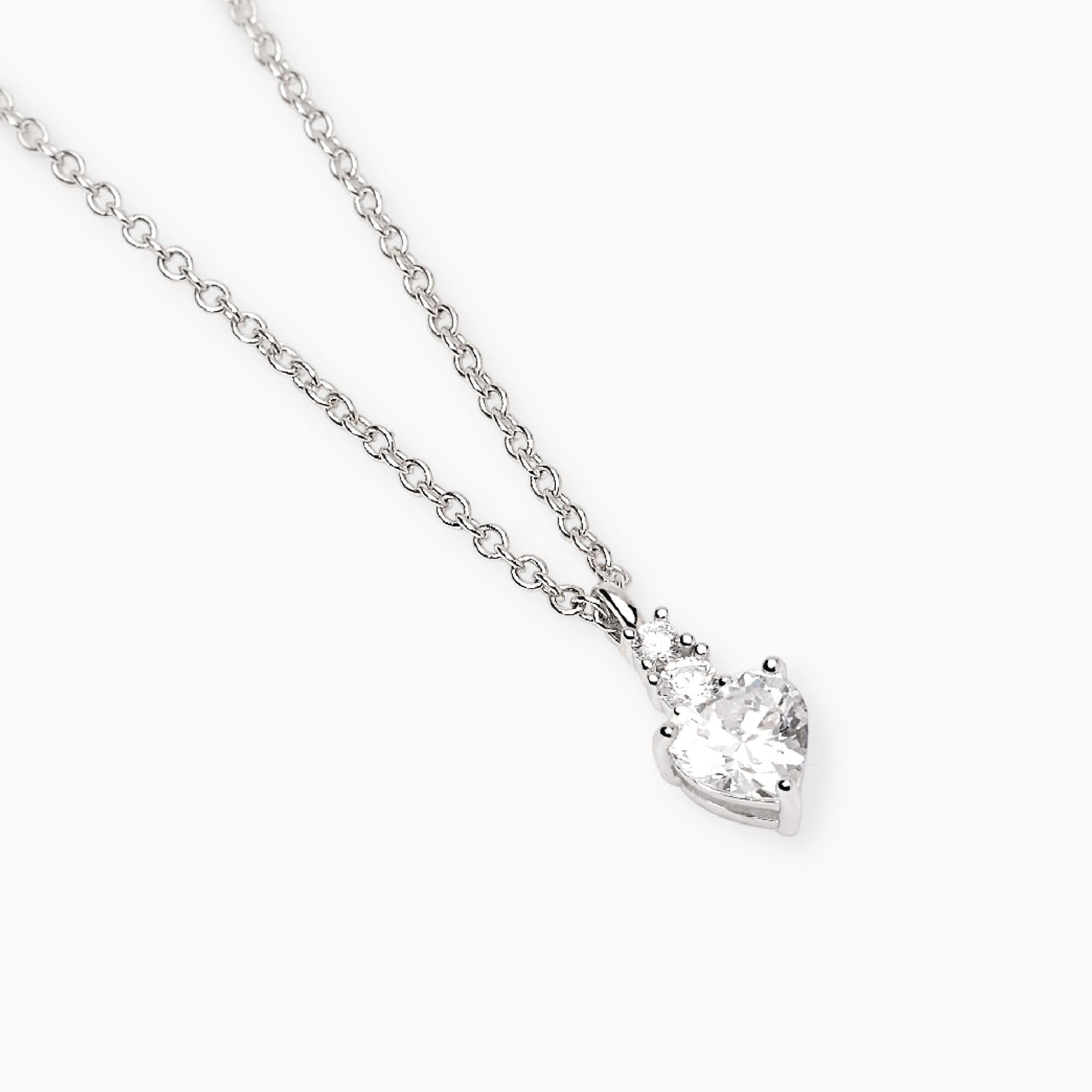 Girocollo con pendente con zirconi taglio cuore ROUGE