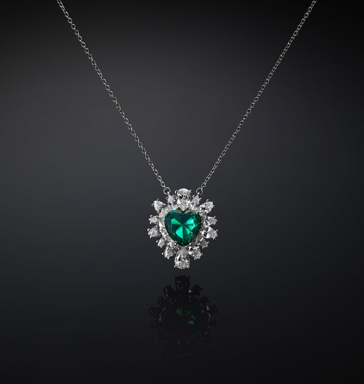 Collana Pendente Cuore Emerald - Gioielleria Fondente
