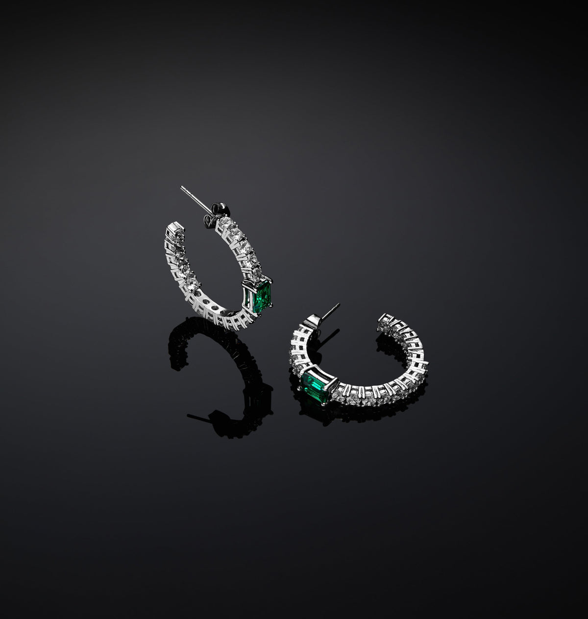 Orecchini a cerchio Emerald - Gioielleria Fondente