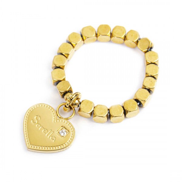 15AN015G-M ANELLO ELASTICO CON PENDENTE CUORE SORELLA