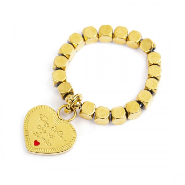 ANELLO ELASTICO CON PENDENTE CUORE SORELLA - Gioielleria Fondente