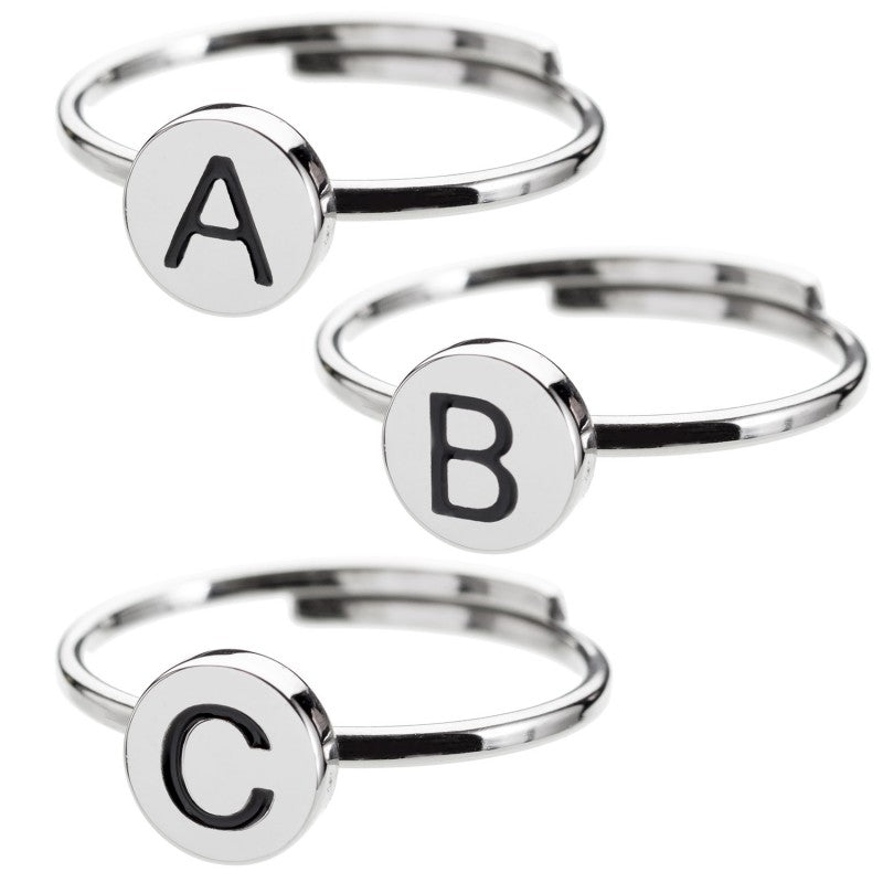 18an018u Anello con lettera U smaltata