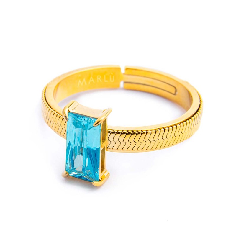 Anello con zircone baguette - Gioielleria Fondente