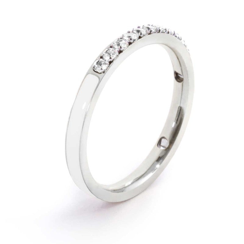 Anello con zirconi e smalto