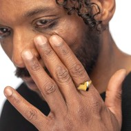 Anello cuore bombato