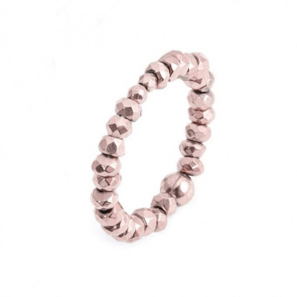 2AN0042R-M ANELLO ELASTICO EMATITE SFACCETTATA