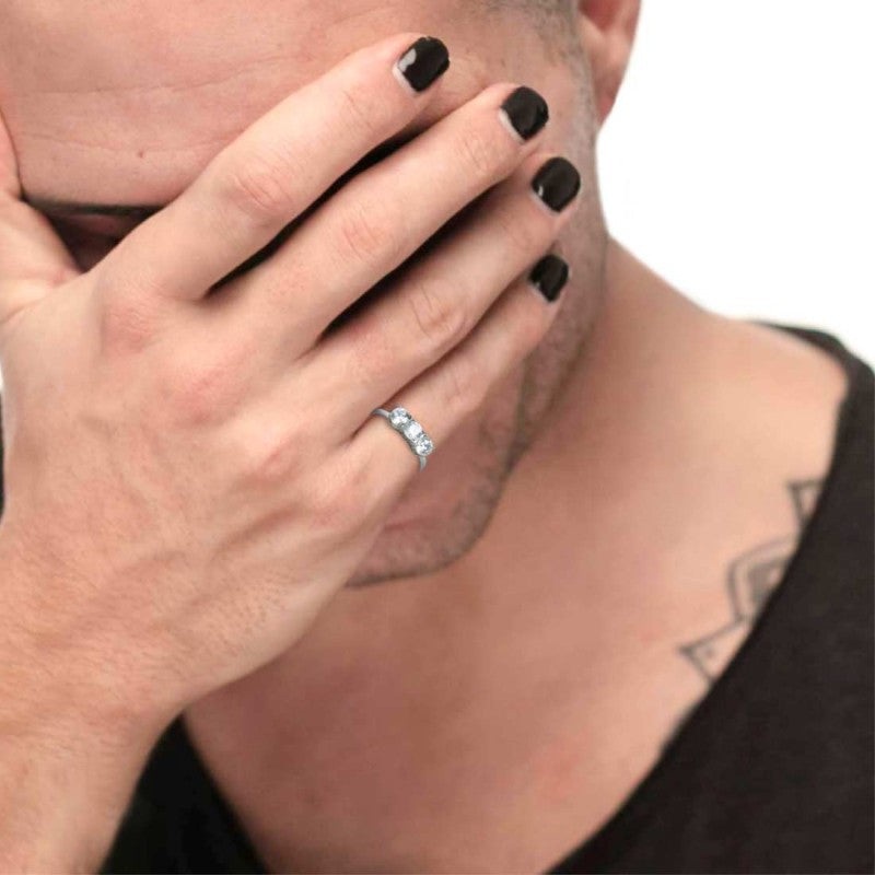 Anello trilogy con zircone 4.25mm