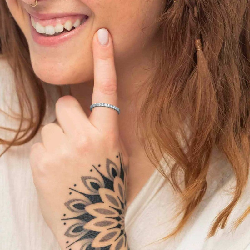 Anello veretta con zirconi 1.7mm