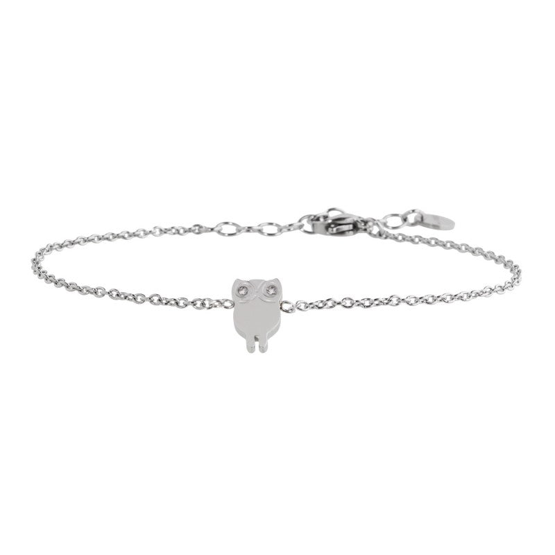 18br089 Bracciale gufo con strass