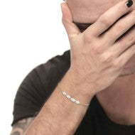 Bracciale catena cross con perle ovali