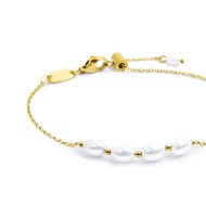 Bracciale catena cross con perle ovali