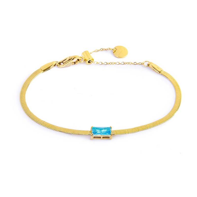Bracciale catena snake con zircone baguette - Gioielleria Fondente