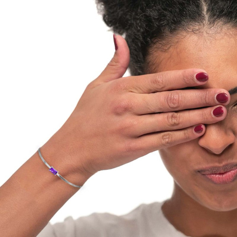 Bracciale catena snake con zircone baguette - Gioielleria Fondente