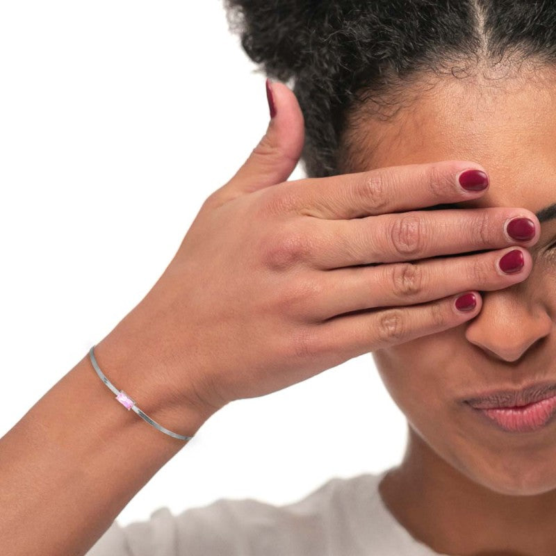 Bracciale catena snake con zircone baguette - Gioielleria Fondente