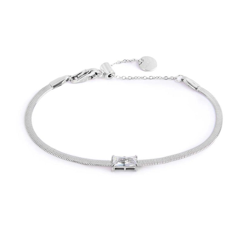 Bracciale catena snake con zircone baguette - Gioielleria Fondente