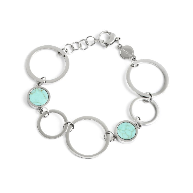 2br0049t Bracciale cerchi con pietra turchese