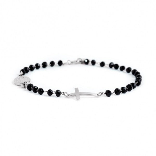 33BR0004N-L BRACCIALE CRISTALLI NERI ROSARIO