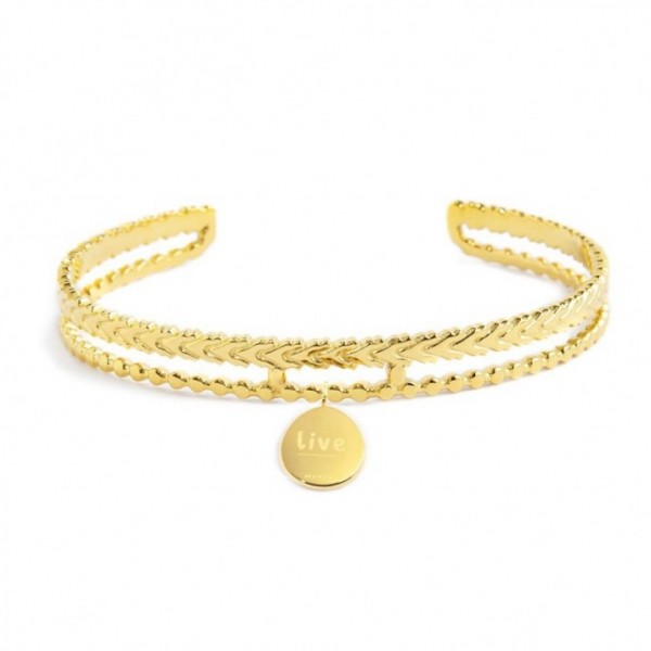 Bracciale Rigido Medaglietta Pendente Rosa Dei Venti - Gioielleria Fondente