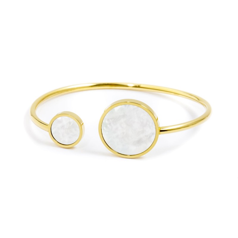2br0050g-w Bracciale rigido oro con madreperla