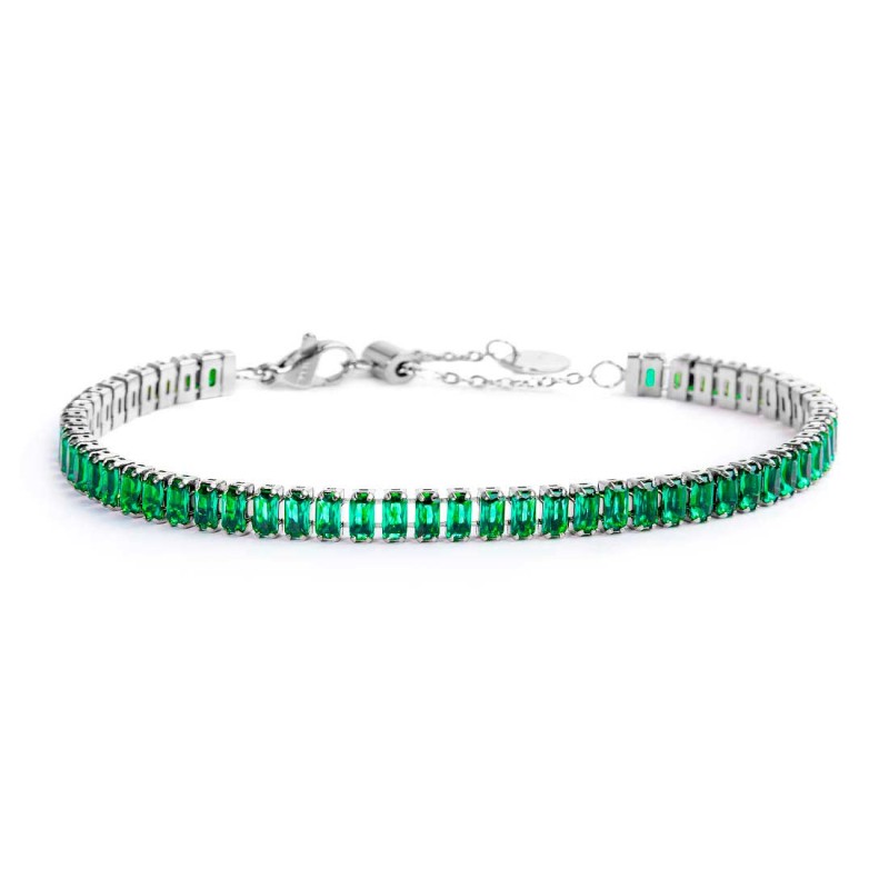 Bracciale tennis cristalli baguette - Gioielleria Fondente